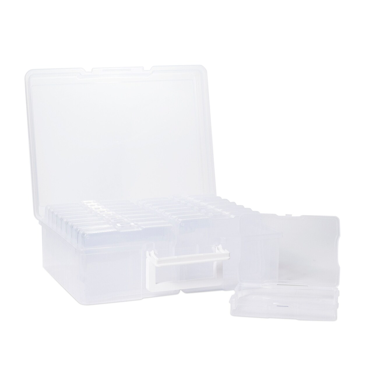 Clear Photo Storage Box, 1 Container for 4x6 Inch Pictures with 16 Inner Cases (17 Pieces)